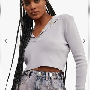 ATOIR SPORTS CLUB The Ash Crop In Liliac Ash Button Front Long Sleeves